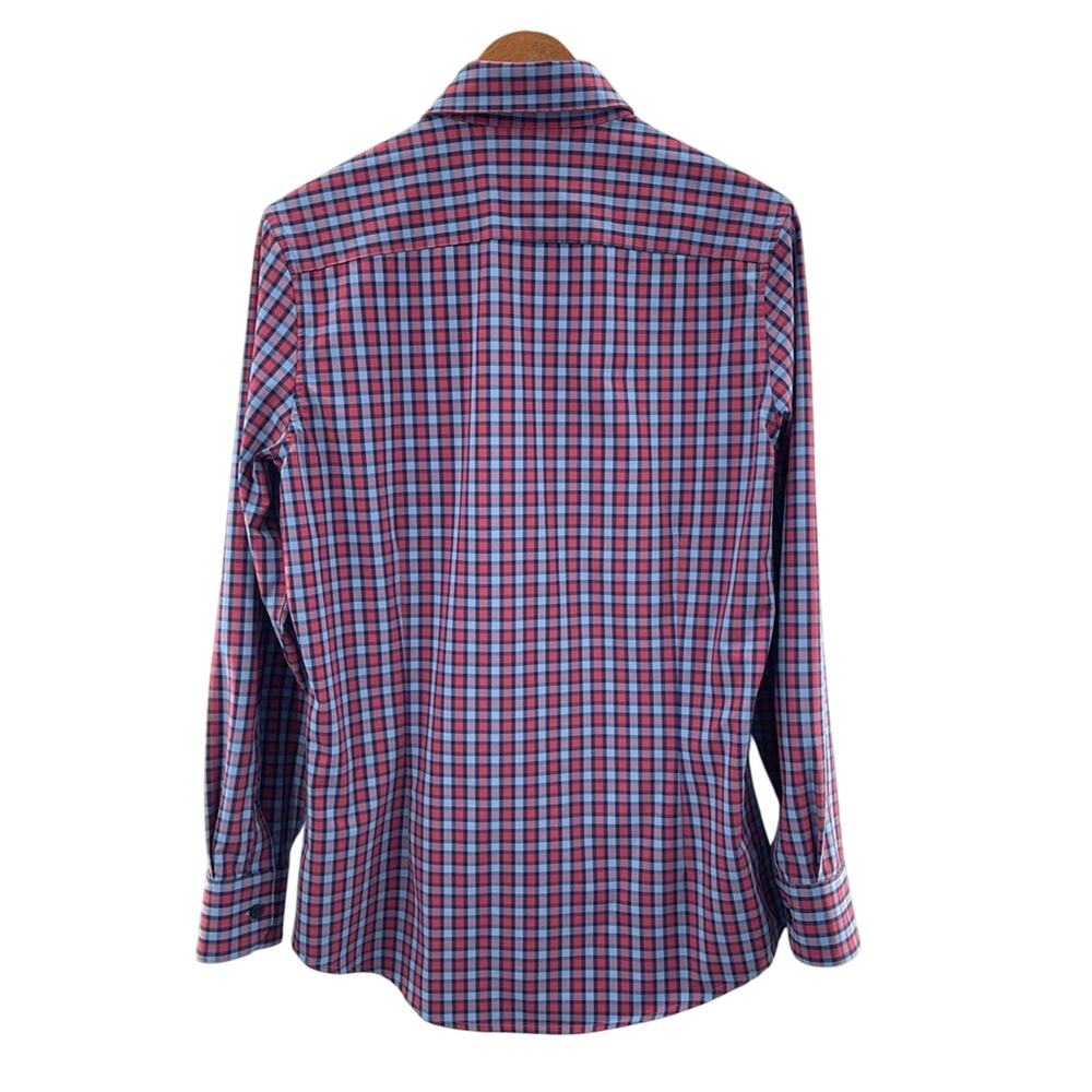 MIZZEN + MAIN Leeward Trim Fit Long Sleeve Blue Plaid Button Down Shirt Size S - Picture 5 of 8